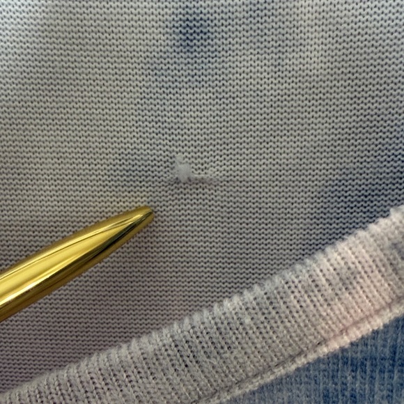 Fashion by MIRABEL XL Blue Pink Gray Tie Dye Long Sleeve Stretch Top - Picture 3 of 14